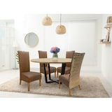 thumbnail of Stühle Esszimmer 2er Set Polsterstuhl Rattanstuhl Sidney Polster Lederoptik muskat
