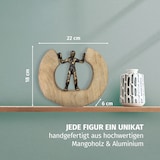 thumbnail of Dekofigur Mediator Schwarz-Gold 18,5 cm aus Mangoholz und Aluminium moderne Skulptur Symbol für Balance und Zusammenhalt handgefertigt Unikat