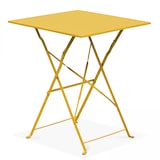 thumbnail of Table de jardin pliante bistrot en acier jaune - Oviala