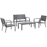 thumbnail of Outsunny Salotto da Giardino 4 Pz,Panchina 2 Posti 2 Poltrone,Tavolino