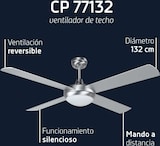 thumbnail of Ventilador de techo con luz Orbegozo CP 77132, 4 aspas, 3 velocidades, mando a distancia, 132 cm de diámetro, 60 W