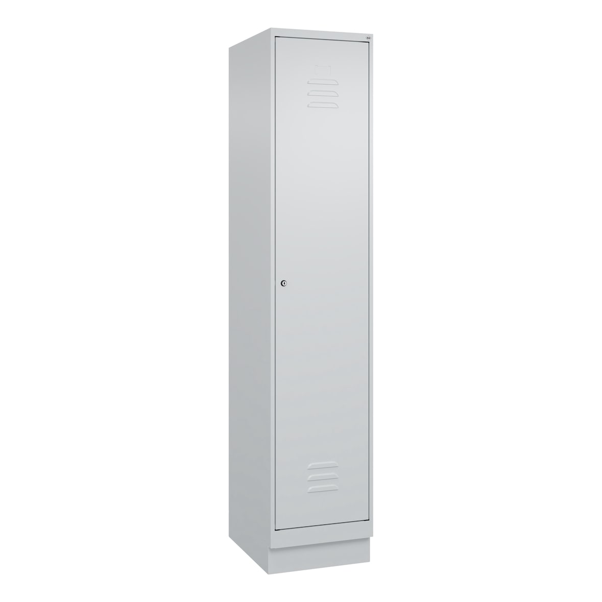 C+P Spind Classic PLUS, Sockel, 1 Abteil, HxBxT 195x40x50cm, Zylinderschloss, Hellgrau/Hellgrau von PROREGAL