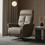 thumbnail of Relaxsessel HWC-L10, TV-Sessel Liegesessel, Liegefunktion drehbar, elektrisch verstellbar Voll-Leder ~ taupe