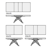 thumbnail of PAEAN Tavolo da pranzo allungabile di design moderno industrial cm 90 x 160/200/240 x 77 h colore Antracite