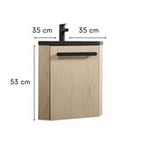 thumbnail of Ensemble lave-mains d'angle suspendu SKINO avec robinet noir