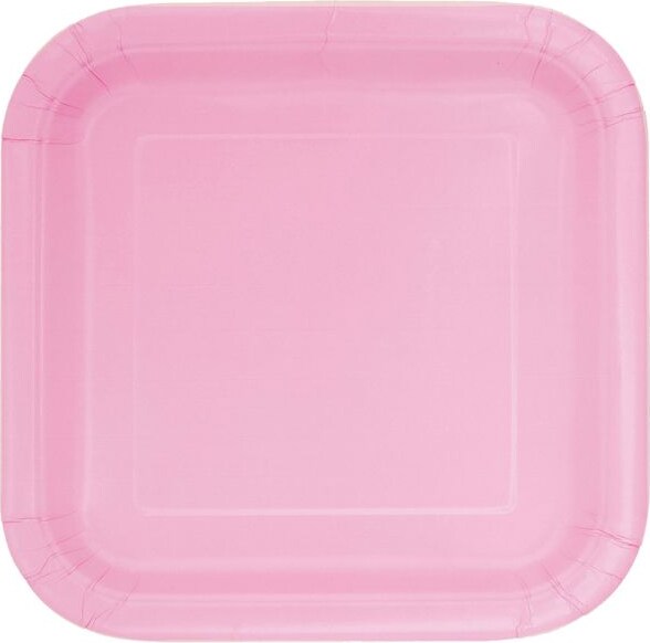 16 kleine eckige Teller rosa