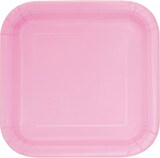 thumbnail of 16 kleine eckige Teller rosa