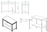 thumbnail of Tavolo lavoro in acciaio inox con ripiano 120x60x85 cm