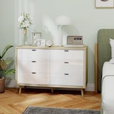 thumbnail of HOMCOM Cassettiera 6 Cassetti in Legno 110x40x75 cm Bianco e Rovere