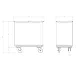 thumbnail of rollbarer Vorratsbehälter aus Edelstahl, 135 Liter