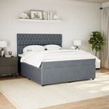 thumbnail of vidaXL Boxspringbett mit Matratze Dunkelgrau 180x200 cm Samt