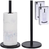 thumbnail of 2x Küchenrollenhalter Küchenrolle Edelstahl 32cm Stehend Ständer Küche Papierhalter Schwarz