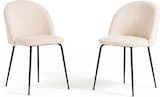 thumbnail of 2er-Set Stühle aus breitem Cord-Velours mit Metallbeinen, elegantes Design, für Esszimmer, Küche, Bar, Restaurants Sara - Butter/Grau