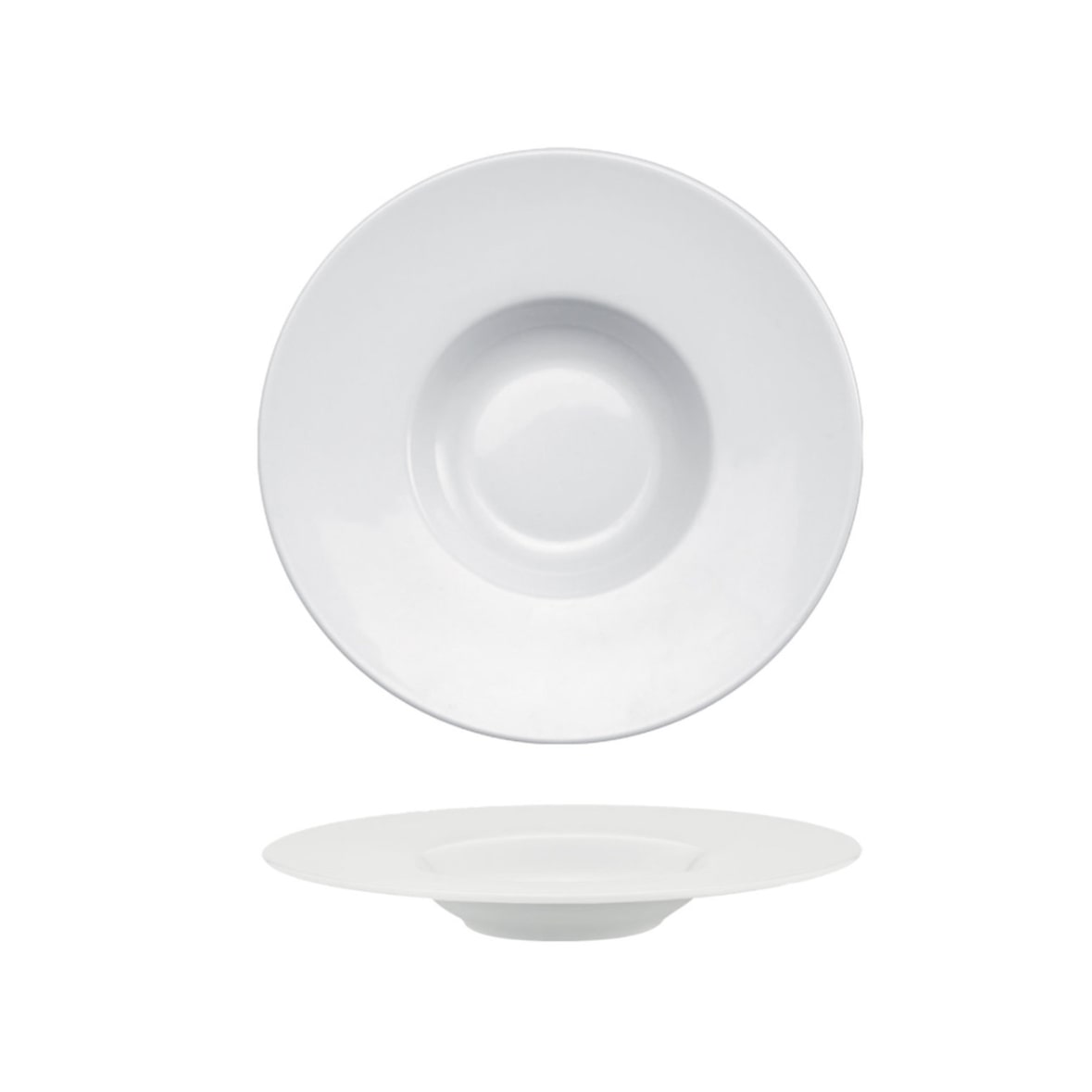 Piatto Pasta/Fondo Gourmet Saturno Bianco, Confezione da 4, Ø CM 25 INTERNO Ø CM 12
