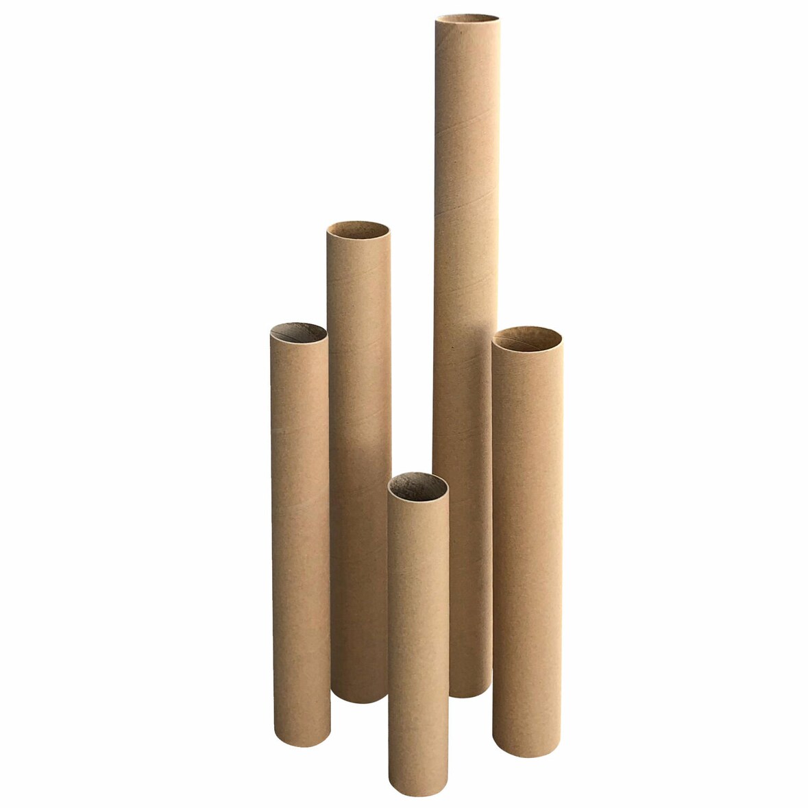 3x Versandrohre Versandhülsen rund 76 x  640mm braun ohne Deckel | Format A2 A1