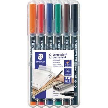 STAEDTLER Folienstift Lumocolor 317 WP6 1mm sortiert 6 St./Pack.