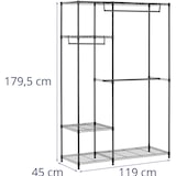 thumbnail of Royal Catering - Metalen kledingrek - 120 x 45 x 179,5 cm - 270 kg - zwart