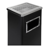 thumbnail of 2 in 1 Standaschenbecher mit Mülleimer, Stahl, 61cm, 45L, entnehmbarer Aschenbecher, Inneneimer, Ascher, eckig (Schwarz Eckig)