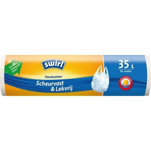 Swirl Müllbeutel 35 L  Tragegriff Transparent PE (Polyethylen) Tragegriff 15 Stück