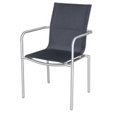 thumbnail of METRO Professional Silla Milano, acero inoxidable / textileno, 56 x 56 x 88.5 cm, con reposabrazos​, apilable, negro