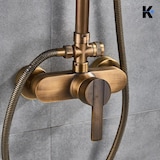 thumbnail of KLARWERK® JANA | Vintage Set Miscelatore Doccia Pioggia & Doccetta Ottone Oro | Acciaio Inox Retro Design Sistema Doccia | Colonna Miscelatore Gastro