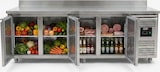 thumbnail of Romux® Kühltisch mit 4 Türen 223x70 cm mit Luftkühlung | Theken Kühlschrank aus Edelstahl mit Kapazität 553 L und Leistung 350 W