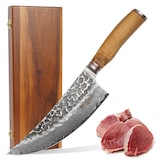 thumbnail of Wakoli Kochmesser I 20 cm Klinge I Olivenholzgriff und Hammerschlag