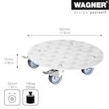 thumbnail of WAGNER Pflanzenroller ALASKA Ø 30 x 7,5 cm, Alu Riffelblech, Softrollen, Bremsen, Tragkraft 100 kg, DE Ware - 20700501