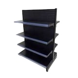 thumbnail of EUROP'METAL Gondole Centrale SUITE (Double Face) Noir H.143xP.40xL.100cm Base + 3 Tablettes supérieures et porte étiquettes G6PROF400N