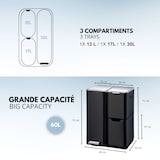 thumbnail of Kitchen Move Cestino a pedale raccolta differenziata HAJA nero 60L Acciaio inossidabile Nero