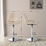thumbnail of Décoshop26 - Hoher Barhocker x1 für Küche und Bar mit weichem cremefarbenem Stoffsitz und verchromtem Metallgestell 10_0005697