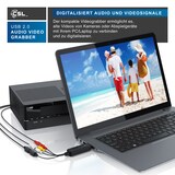 thumbnail of CSL Video Grabber USB Typ A, S-Video, Composite CVBS, Cinch zu USB 2.0 Typ A Stecker, USB Videograbber Audio Video Konverter, PAL NTSC, VHS zu DVD
