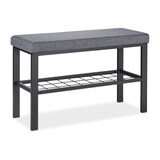 thumbnail of Relaxdays Schuhbank, 1 Ablage, Schuhregal mit Sitzfläche, gepolstert, HBT 50,5 x 81 x 32 cm, Sitzbank Flur, schwarz/grau