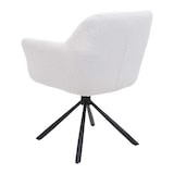 thumbnail of Lote de 6 sillas de comedor HWC-K33, silla de cocina silla, posición automática giratoria, tela/textil ~ bouclé-blanco