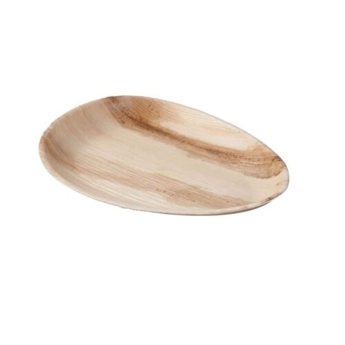 Ekoe Plato ovalado compostable de hoja de palma diámetro 26 cm 25uds