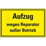 thumbnail of Schild I Hinweisschild Aufzug wegen Reparatur außer Betrieb, Magnetfolie, 300x200mm
