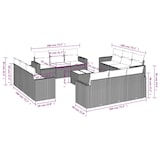 thumbnail of vidaXL 13-tlg. Garten-Sofagarnitur mit Kissen Braun Poly Rattan