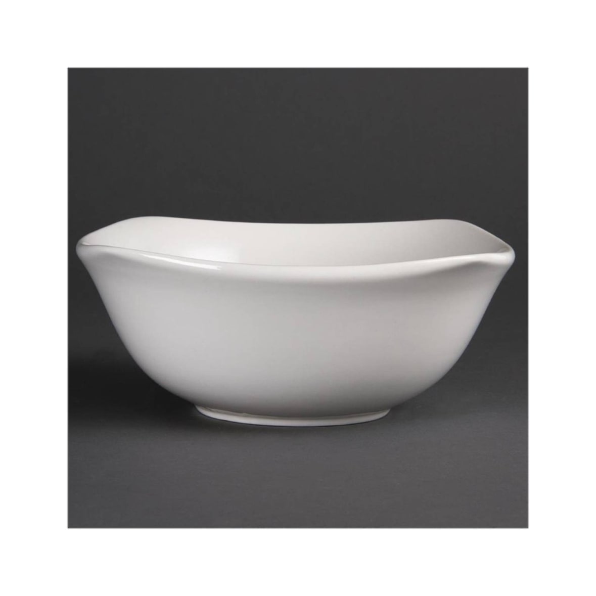 Tigelas quadradas com bordos ondulados brancos 220(L)mm Conjunto de 12 Olympia