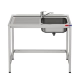 thumbnail of Gasfrit - Lava-Loiças 1 Cuba para Máquina de Lavar Louça com Escorredor, torneira de duas águas incluída 800x500x850 mm | Industrial