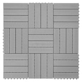 thumbnail of WPC Bodenfliese Rhone, Holzoptik Balkon/Terrasse, 11x je 30x30cm = 1qm ~ Premium, grau linear