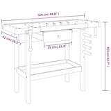 thumbnail of vidaXL Werkbank met lade en bankschroeven 124x52x83cm massief acaciahout
