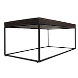 thumbnail of Mesa de centro HWC-K71, mesa de centro mesa auxiliar, madera maciza metal 46x110x60cm ~ marrón oscuro