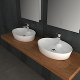 thumbnail of Alpenberger Aufsatzwaschbecken Oval | Keramik Waschschale mit Nano Lotuseffekt | Waschbecken mit Hahnloch | Keramikbecken für Modernes Bad & Gäste-WC