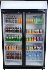 thumbnail of Romux® Glastürkühlschrank MB 750 Liter 2 Türen Belüftet | Professioneller Getränkekühlschrank mit Glastür & LED