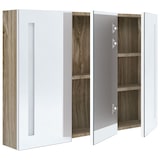 thumbnail of vidaXL LED-Bad-Spiegelschrank 89x14x62 cm Weiß und Eichen-Optik