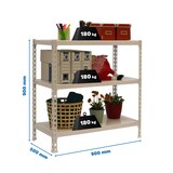 thumbnail of SimonRack Metallregal, 900x900x500 mm, 3 Ebenen, Metallboden, 180 kg Biegepunkt, Weiss - Simonclick