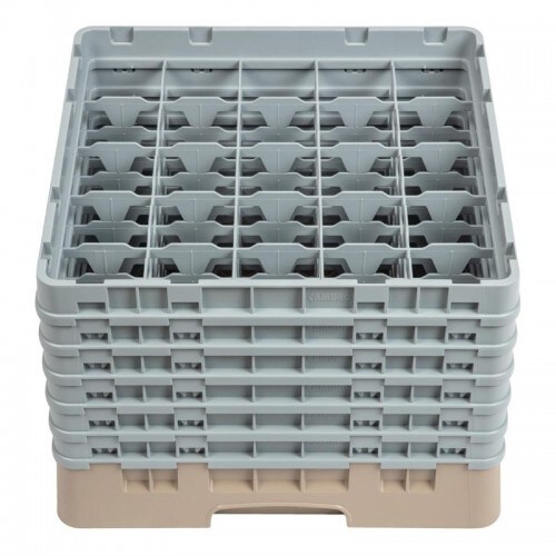 Cambro Gläserspülkorb beige mit 25 Fächern max Glashöhe 29,8cm. Dieser Gläserspülkorb bietet