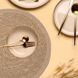 thumbnail of Relaxdays Tischset 6-teilig, für Esstisch, aus Wasserhyazinthe, Platzdecken, runde Telleruntersetzer, Ø 37 cm, natur