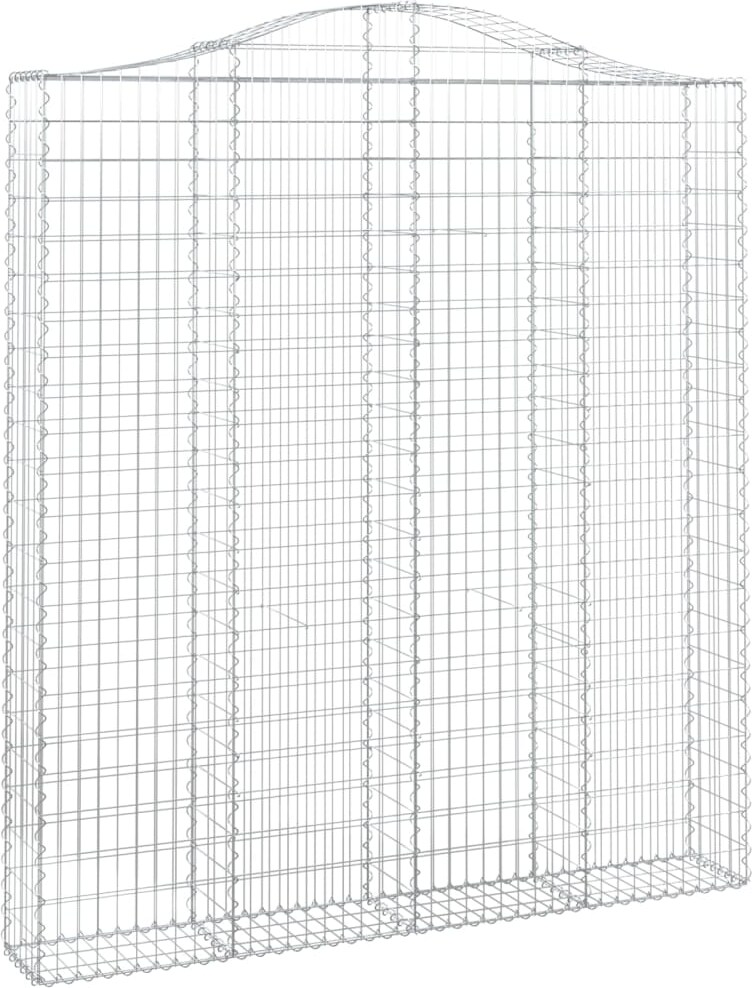 vidaXL Gabione mit Hochbogen 200x30x220/240 cm Verzinktes Eisen