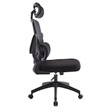 thumbnail of ZIK Cadeira de escritório ergonómica giratória em tecido com braços e apoio para a cabeça, apoio lombar, altura ajustável, direcional - preta